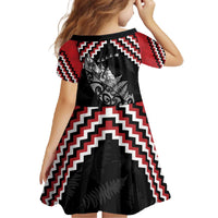 New Zealand Christmas Taniko Poutama Family Matching Off The Shoulder Long Sleeve Dress and Hawaiian Shirt Mountainscape Maori Fern LT7 - Polynesian Pride