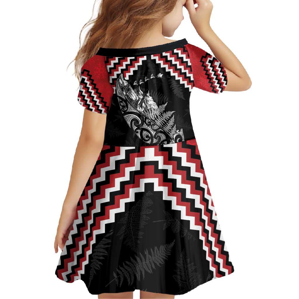 New Zealand Christmas Taniko Poutama Family Matching Off Shoulder Maxi Dress and Hawaiian Shirt Mountainscape Maori Fern LT7 - Polynesian Pride