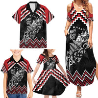 New Zealand Christmas Taniko Poutama Family Matching Summer Maxi Dress and Hawaiian Shirt Mountainscape Maori Fern LT7 - Polynesian Pride
