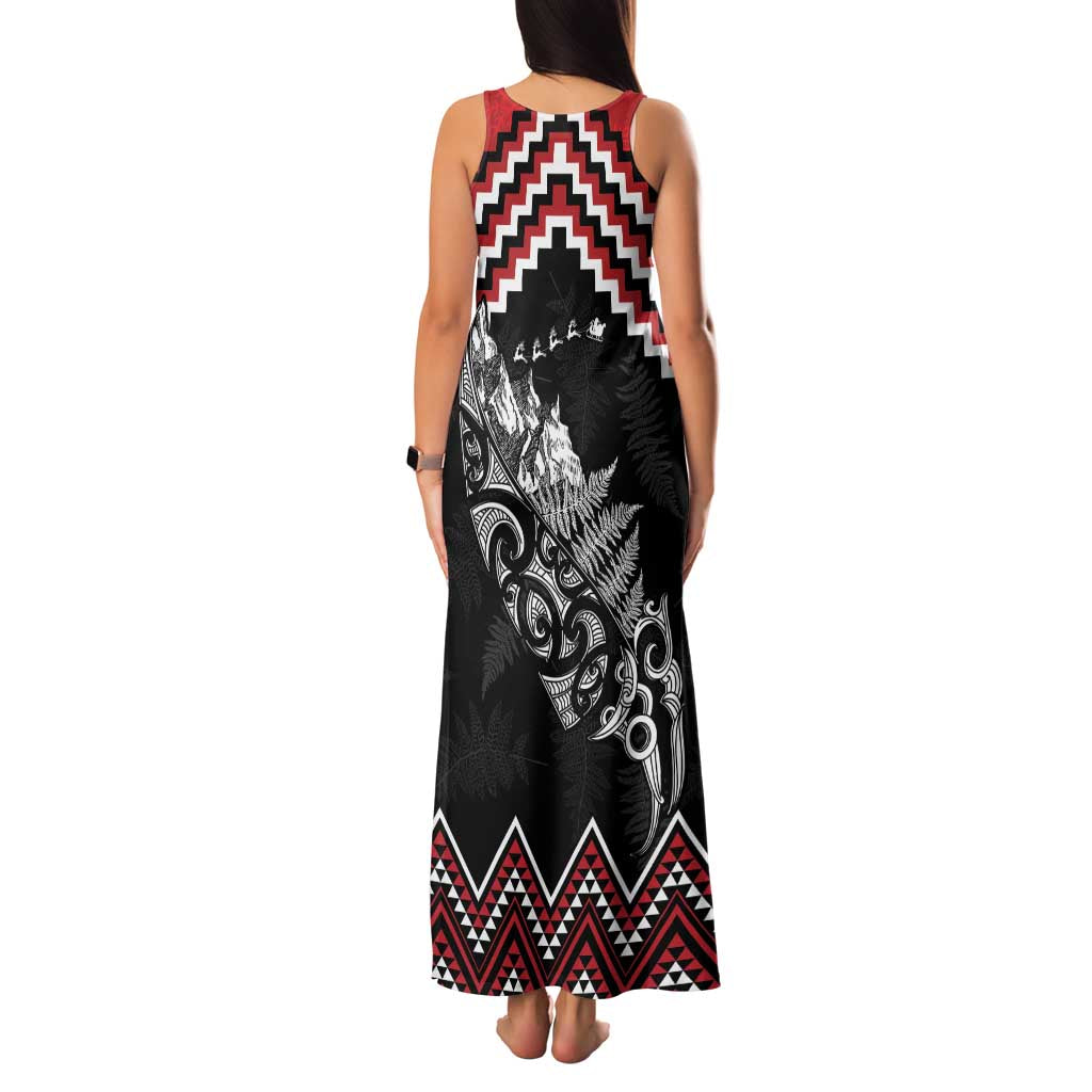 New Zealand Christmas Taniko Poutama Family Matching Tank Maxi Dress and Hawaiian Shirt Mountainscape Maori Fern LT7 - Polynesian Pride