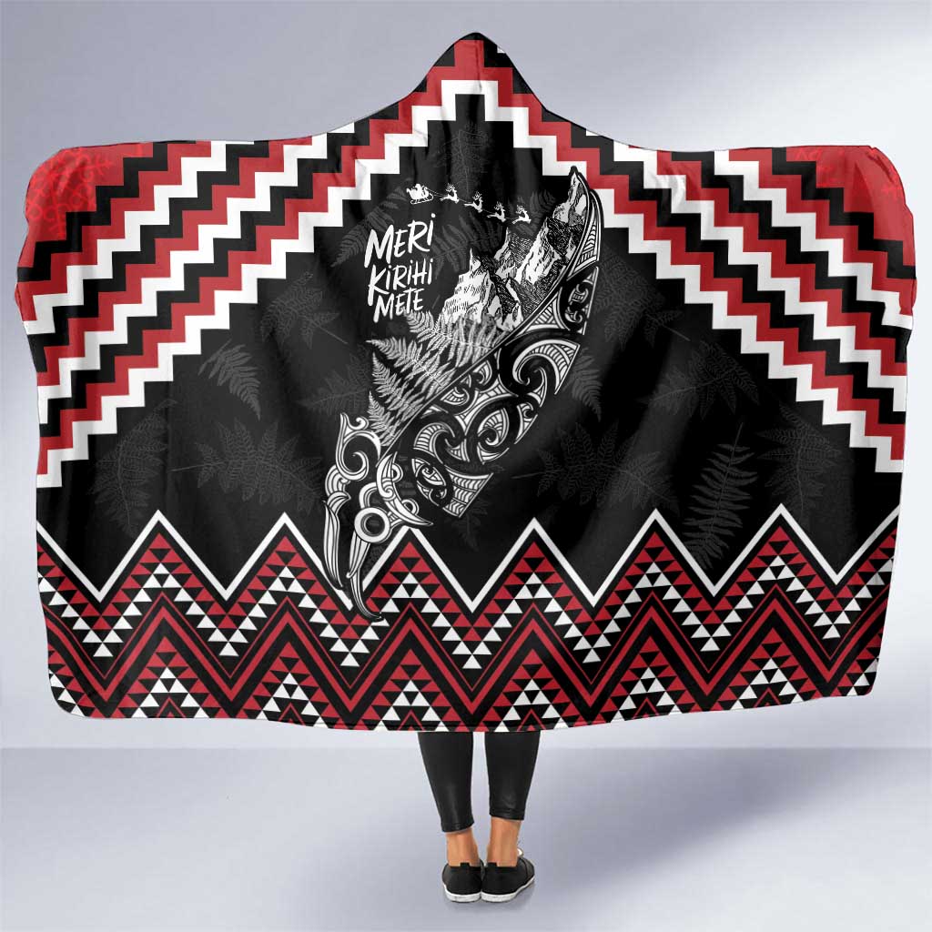 New Zealand Christmas Taniko Poutama Hooded Blanket Mountainscape Maori Fern - Polynesian Pride