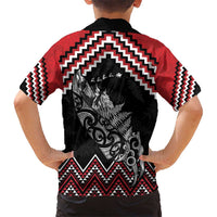 New Zealand Christmas Taniko Poutama Kid Hawaiian Shirt Mountainscape Maori Fern LT7 - Polynesian Pride