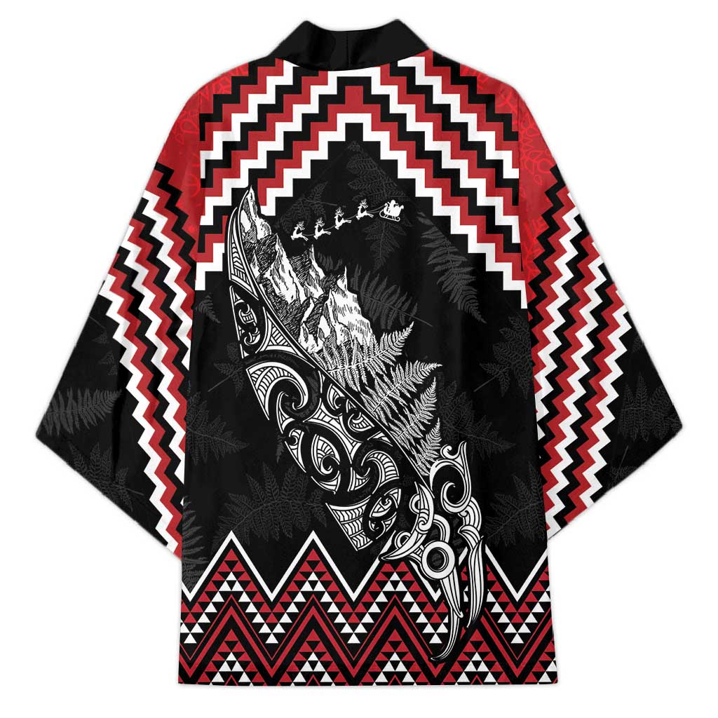 New Zealand Christmas Taniko Poutama Kimono Mountainscape Maori Fern - Polynesian Pride