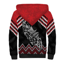 New Zealand Christmas Taniko Poutama Sherpa Hoodie Mountainscape Maori Fern LT7 - Polynesian Pride