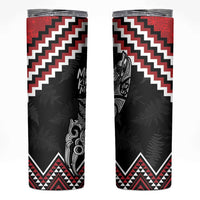 New Zealand Christmas Taniko Poutama Skinny Tumbler Mountainscape Maori Fern LT7 Black - Polynesian Pride