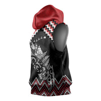 New Zealand Christmas Taniko Poutama Sleeveless Hoodie Mountainscape Maori Fern LT7 - Polynesian Pride
