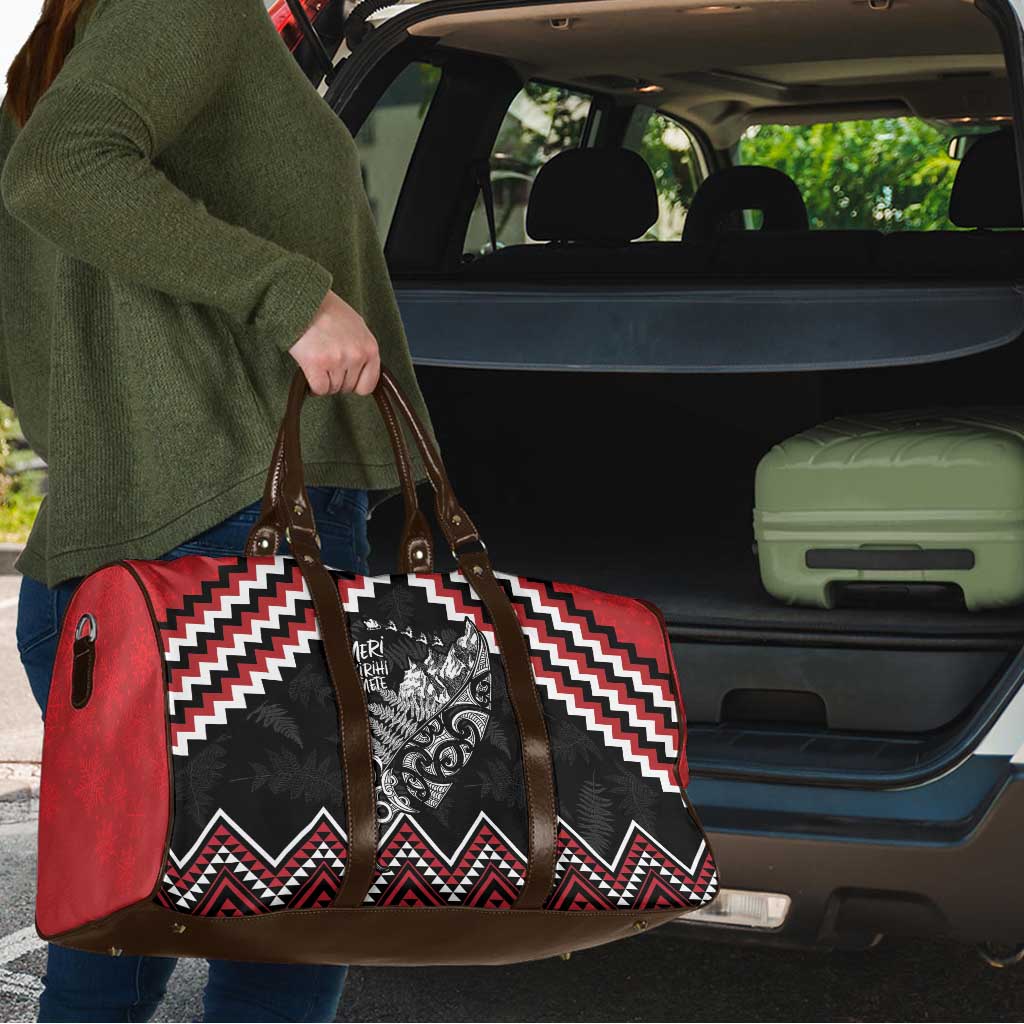 New Zealand Christmas Taniko Poutama Travel Bag Mountainscape Maori Fern - Polynesian Pride