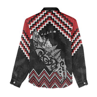New Zealand Christmas Taniko Poutama Women Casual Shirt Mountainscape Maori Fern LT7 - Polynesian Pride
