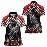 New Zealand Christmas Taniko Poutama Women Polo Shirt Mountainscape Maori Fern LT7 - Polynesian Pride