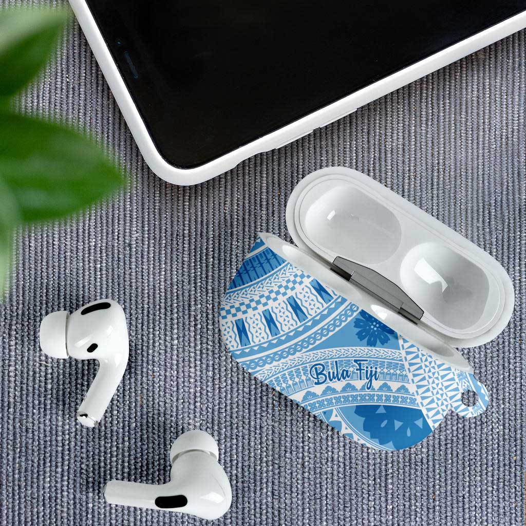 Bula Fiji Classic Masi Tapa AirPods Case Turquoise - Polynesian Pride