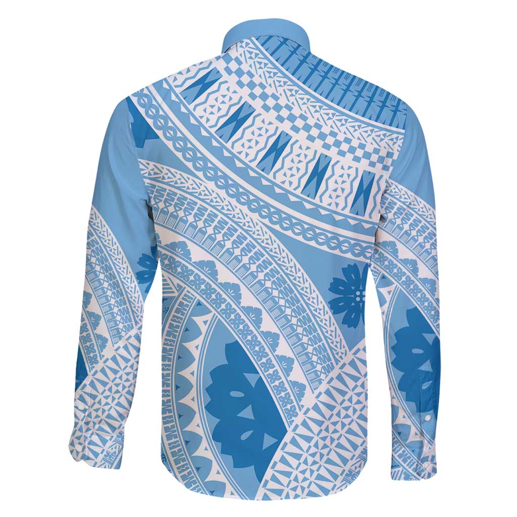 Bula Fiji Classic Masi Tapa Family Matching Off Shoulder Maxi Dress and Hawaiian Shirt Turquoise LT7 - Polynesian Pride