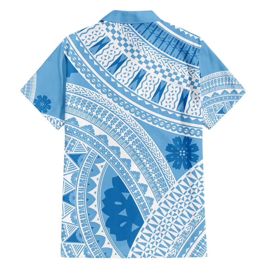 Bula Fiji Classic Masi Tapa Family Matching Summer Maxi Dress and Hawaiian Shirt Turquoise LT7 - Polynesian Pride