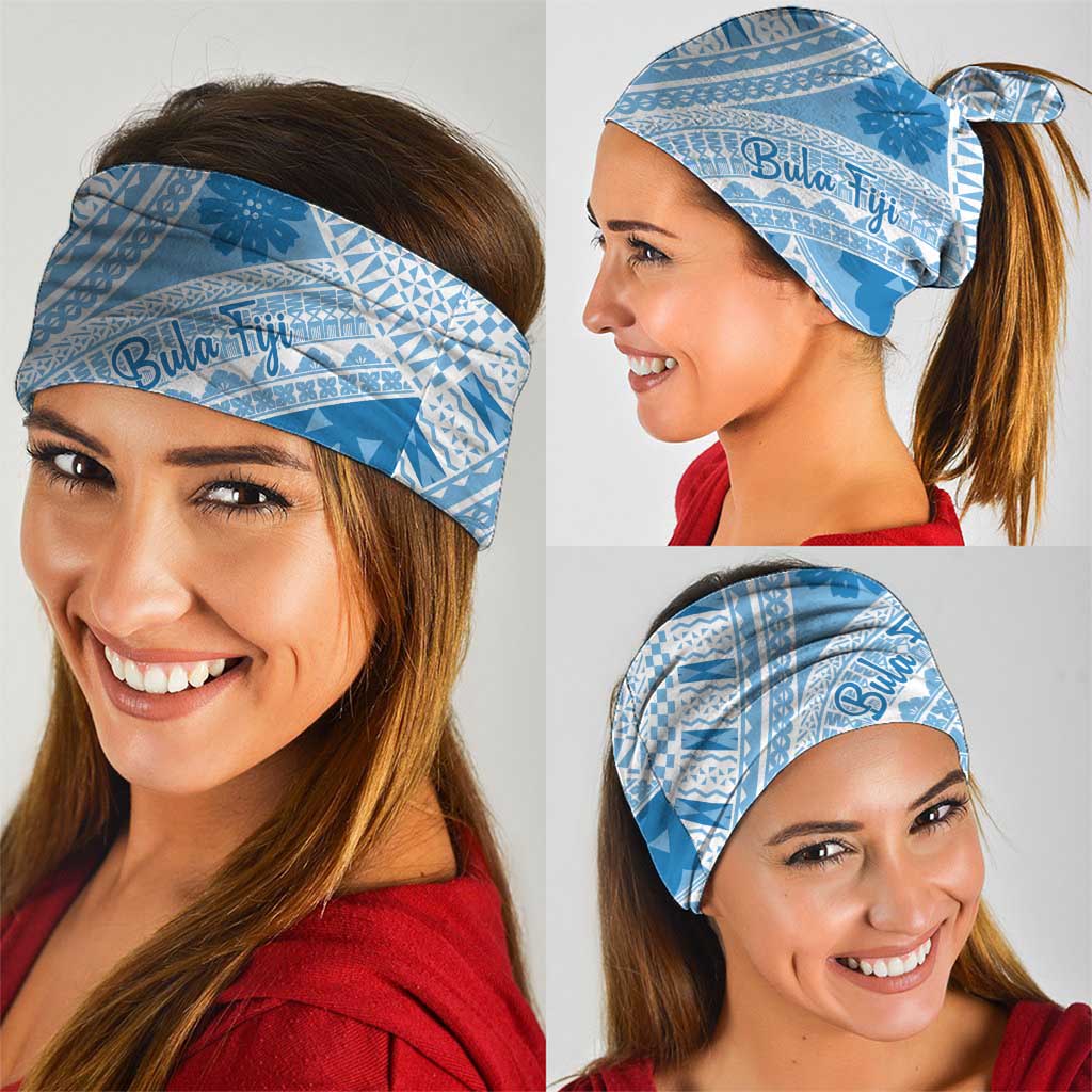 Bula Fiji Classic Masi Tapa Neck Gaiter Turquoise - Polynesian Pride