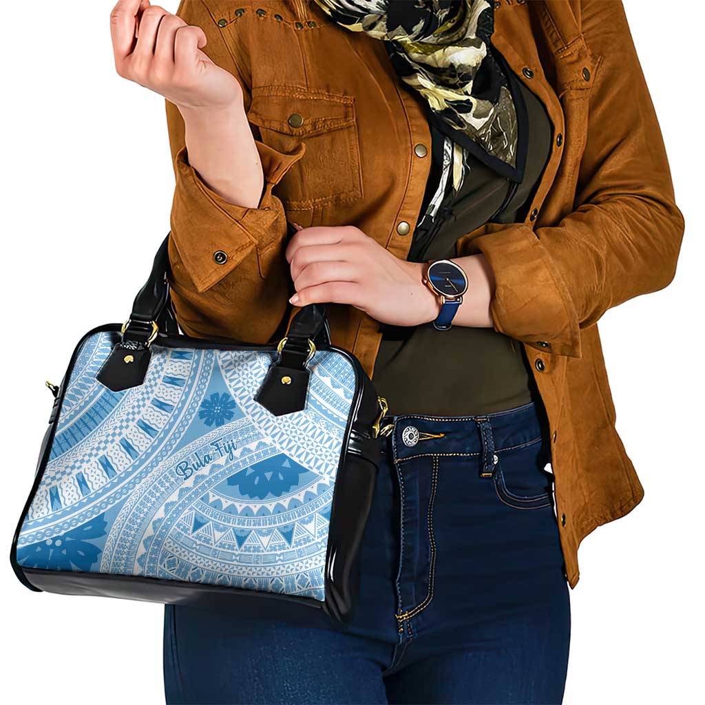 Bula Fiji Classic Masi Tapa Shoulder Handbag Turquoise - Polynesian Pride