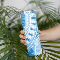 Bula Fiji Classic Masi Tapa Skinny Tumbler Turquoise - Polynesian Pride