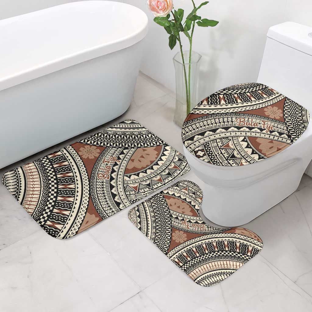 Bula Fiji Classic Masi Tapa Bathroom Set Vintage Brown - Polynesian Pride