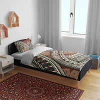 Bula Fiji Classic Masi Tapa Bedding Set Vintage Brown - Polynesian Pride