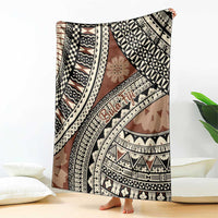 Bula Fiji Classic Masi Tapa Blanket Vintage Brown - Polynesian Pride