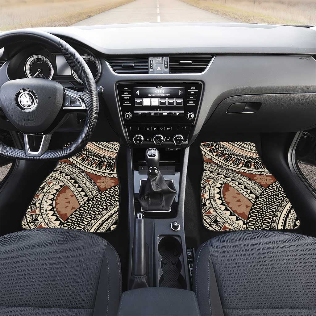 Bula Fiji Classic Masi Tapa Car Mats Vintage Brown - Polynesian Pride