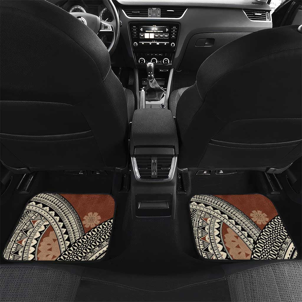 Bula Fiji Classic Masi Tapa Car Mats Vintage Brown - Polynesian Pride