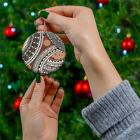 Bula Fiji Classic Masi Tapa Ceramic Ornament Vintage Brown - Polynesian Pride