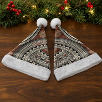 Bula Fiji Classic Masi Tapa Christmas Santa Hat Vintage Brown - Polynesian Pride