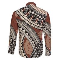Bula Fiji Classic Masi Tapa Family Matching Off Shoulder Maxi Dress and Hawaiian Shirt Vintage Brown LT7 - Polynesian Pride
