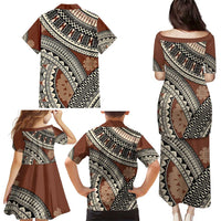 Bula Fiji Classic Masi Tapa Family Matching Puletasi and Hawaiian Shirt Vintage Brown LT7 - Polynesian Pride