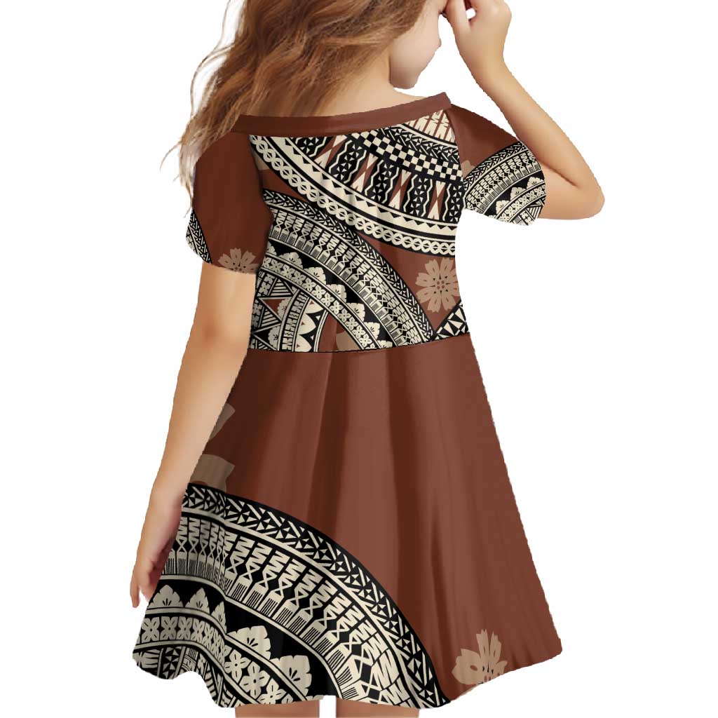 Bula Fiji Classic Masi Tapa Family Matching Summer Maxi Dress and Hawaiian Shirt Vintage Brown LT7 - Polynesian Pride