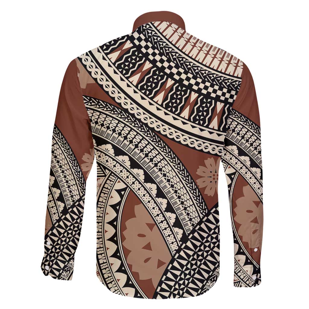 Bula Fiji Classic Masi Tapa Family Matching Summer Maxi Dress and Hawaiian Shirt Vintage Brown LT7 - Polynesian Pride