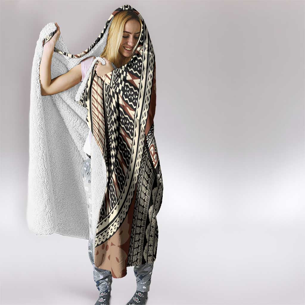Bula Fiji Classic Masi Tapa Hooded Blanket Vintage Brown - Polynesian Pride