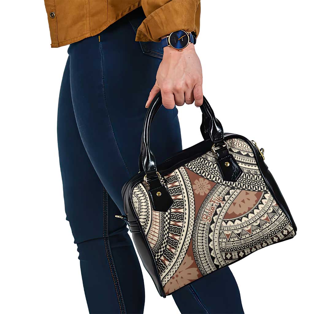Bula Fiji Classic Masi Tapa Shoulder Handbag Vintage Brown - Polynesian Pride