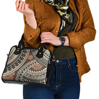 Bula Fiji Classic Masi Tapa Shoulder Handbag Vintage Brown - Polynesian Pride