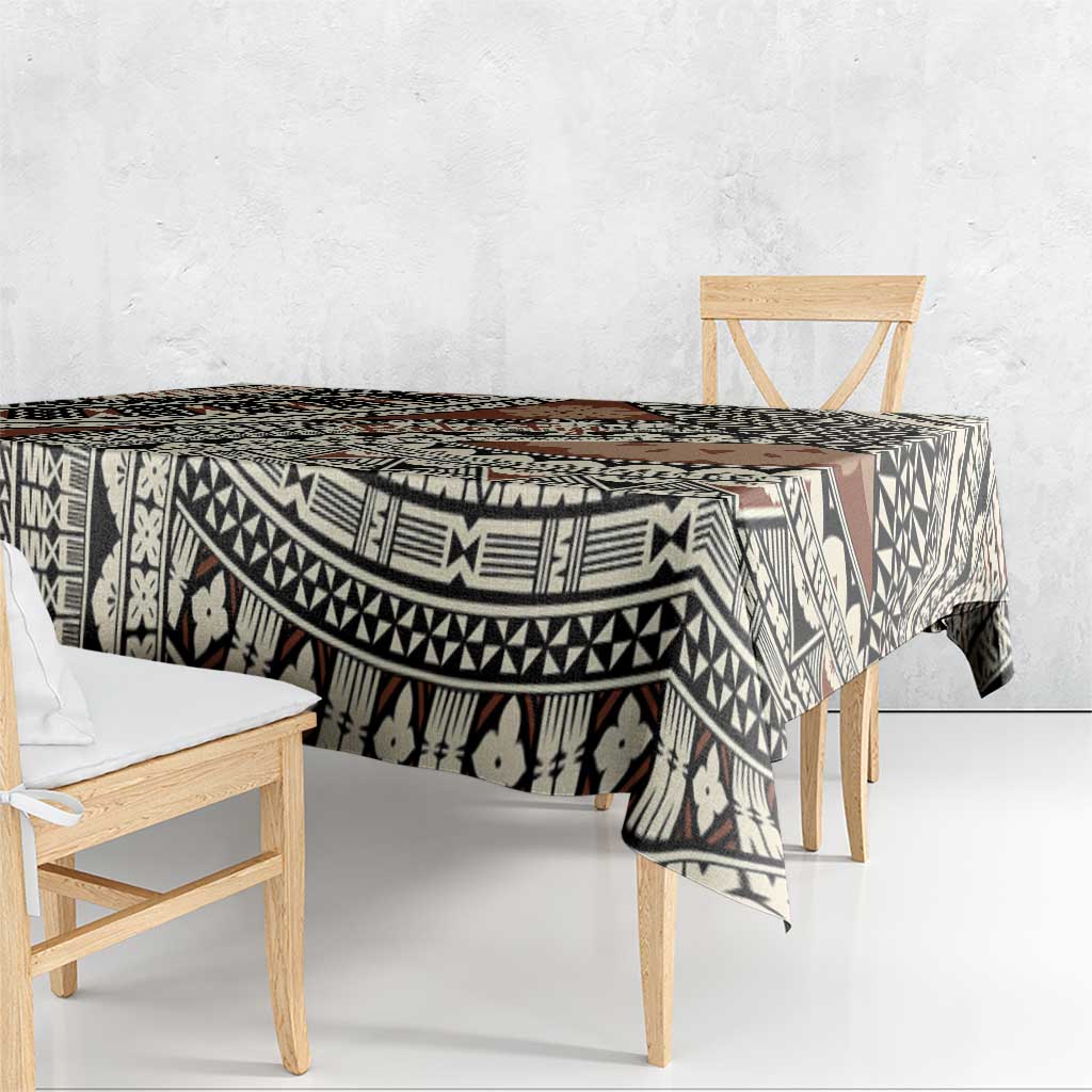 Bula Fiji Classic Masi Tapa Tablecloth Vintage Brown - Polynesian Pride