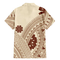 Bula Fiji Classic Masi Tapa Family Matching Mermaid Dress and Hawaiian Shirt Vintage Beige LT7 - Polynesian Pride