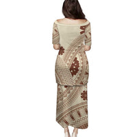 Bula Fiji Classic Masi Tapa Family Matching Puletasi and Hawaiian Shirt Vintage Beige LT7 - Polynesian Pride