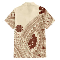 Bula Fiji Classic Masi Tapa Family Matching Summer Maxi Dress and Hawaiian Shirt Vintage Beige LT7 - Polynesian Pride