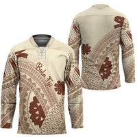 Bula Fiji Classic Masi Tapa Hockey Jersey Vintage Beige - Polynesian Pride