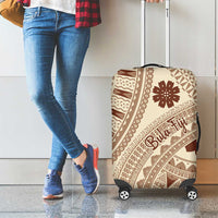 Bula Fiji Classic Masi Tapa Luggage Cover Vintage Beige - Polynesian Pride