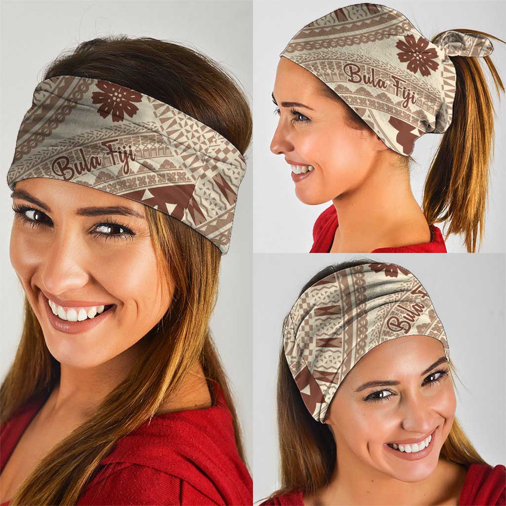 Bula Fiji Classic Masi Tapa Neck Gaiter Vintage Beige - Polynesian Pride