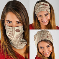 Bula Fiji Classic Masi Tapa Neck Gaiter Vintage Beige - Polynesian Pride