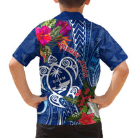 Guam Christmas Kid Hawaiian Shirt Turtle Mix Tapa Felis Pasgua LT7 - Polynesian Pride