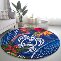 Guam Christmas Round Carpet Turtle Mix Tapa Felis Pasgua LT7 - Polynesian Pride