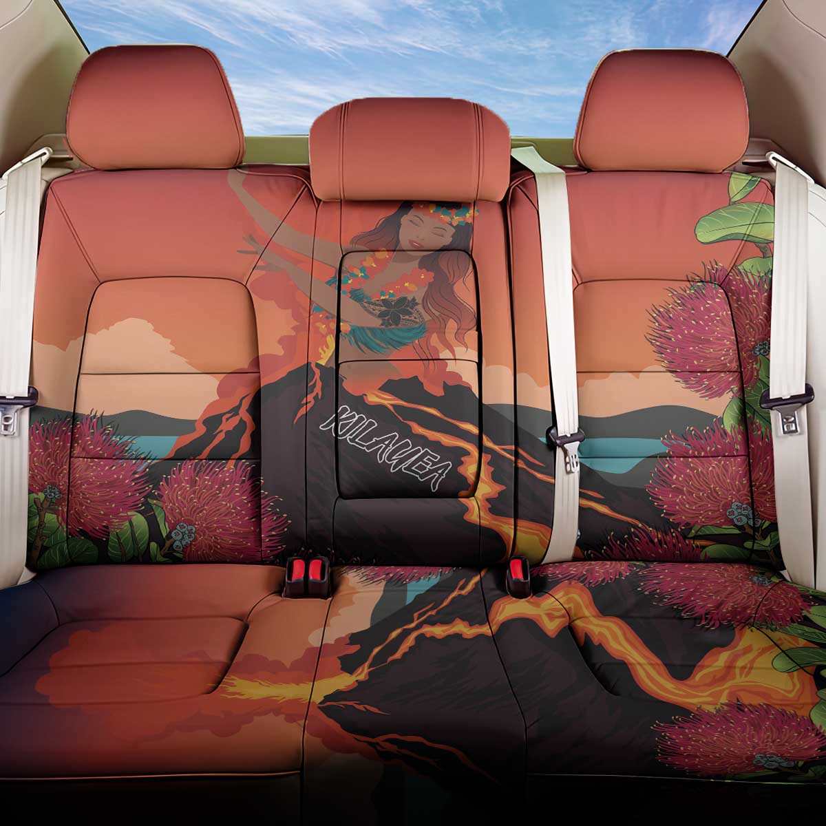 Hawaii Kilauea Volcano Back Car Seat Cover Pele Goddess LT7 One Size Colorful - Polynesian Pride