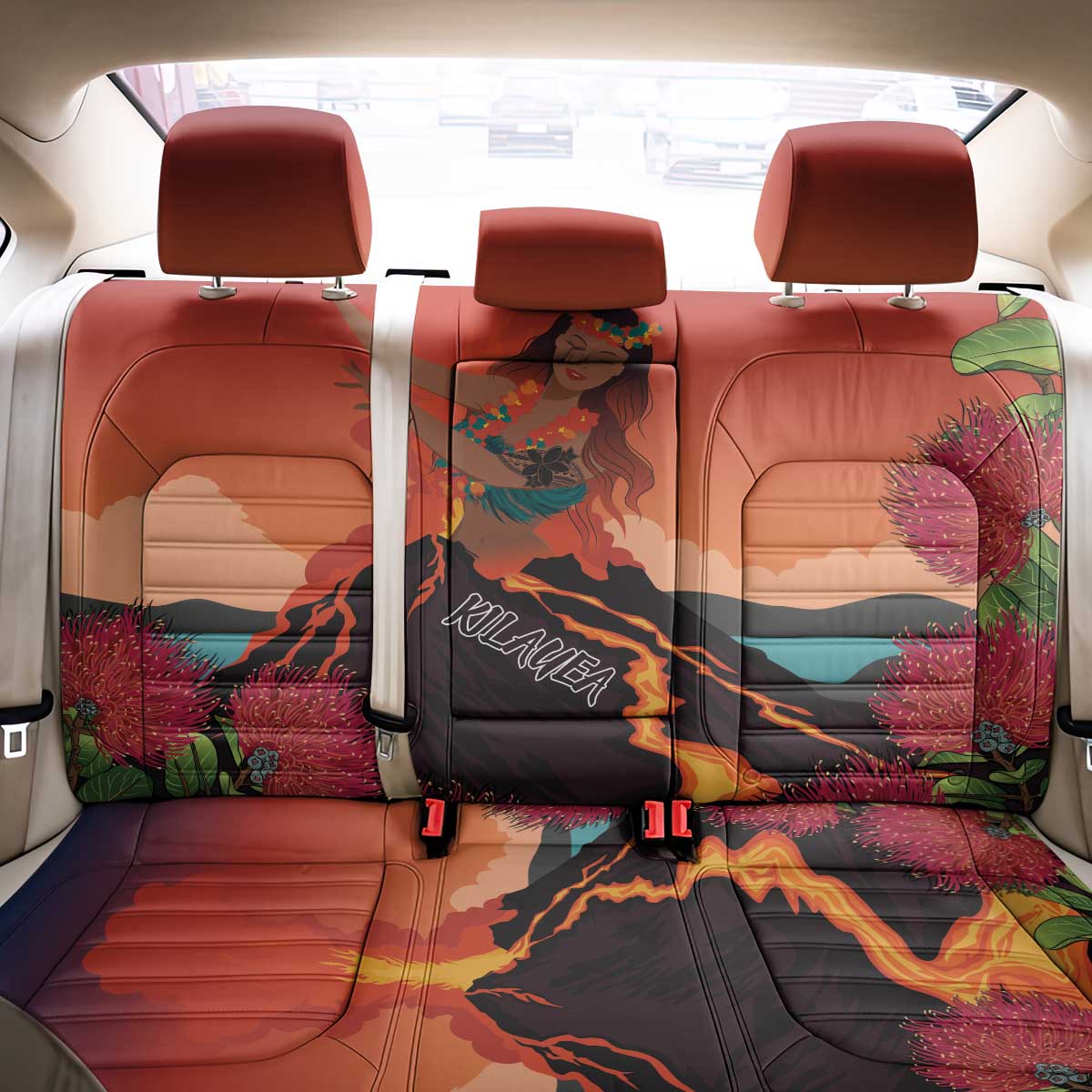 Hawaii Kilauea Volcano Back Car Seat Cover Pele Goddess LT7 - Polynesian Pride