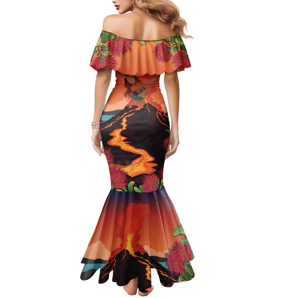 Hawaii Kilauea Volcano Family Matching Mermaid Dress and Hawaiian Shirt Pele Goddess LT7 - Polynesian Pride