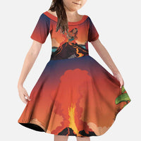 Hawaii Kilauea Volcano Family Matching Summer Maxi Dress and Hawaiian Shirt Pele Goddess