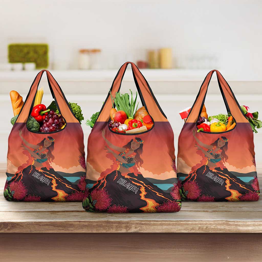 Hawaii Kilauea Volcano Grocery Bag Pele Goddess