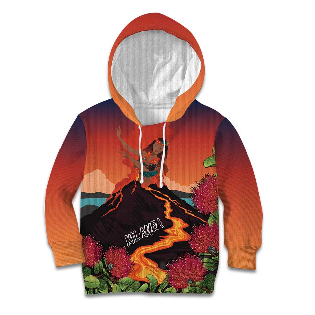 Hawaii Kilauea Volcano Kid Hoodie Pele Goddess LT7 Hoodie Colorful - Polynesian Pride