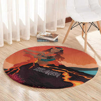 Hawaii Kilauea Volcano Round Carpet Pele Goddess
